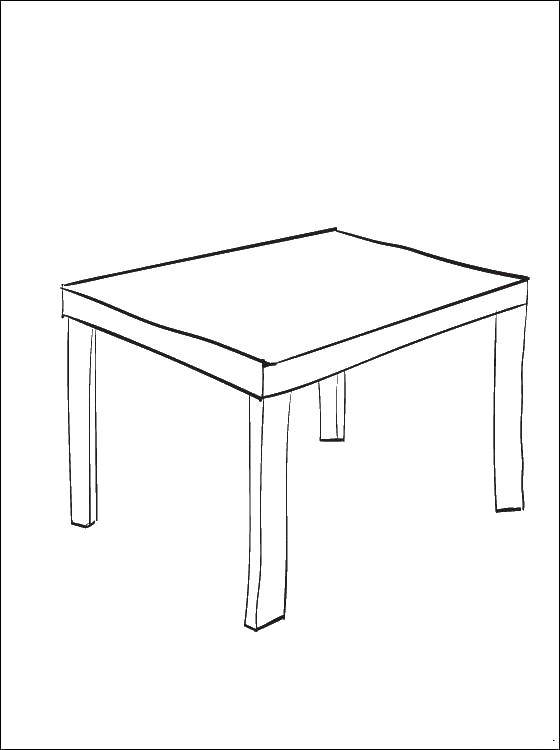 Название: Раскраска Столик. Категория: Стол. Теги: Мебель, стол, стул.