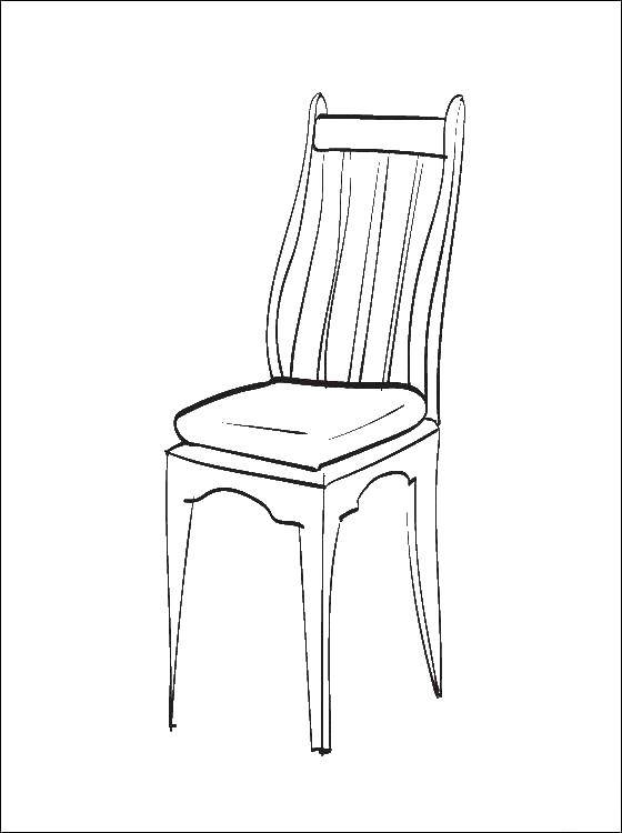 Название: Раскраска Стульчик. Категория: мебель. Теги: Мебель, стол, стул.
