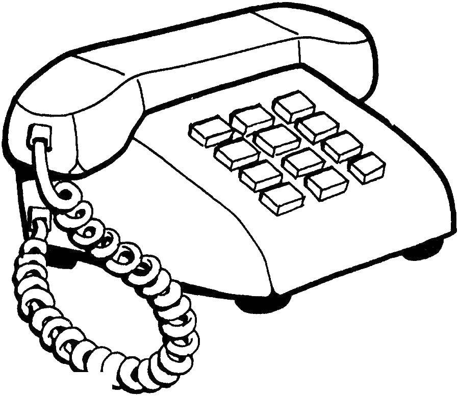 Название: Раскраска Старый телефон. Категория: Техника. Теги: Техника.