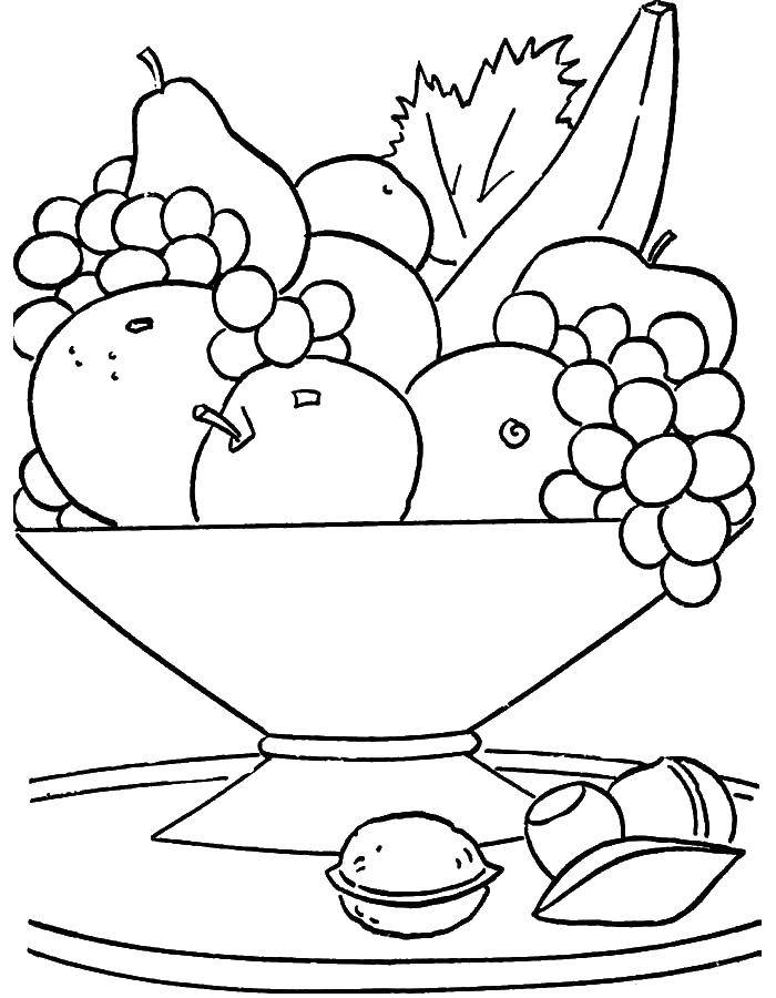 Название: Раскраска Тарелка с фруктами. Категория: супергерои. Теги: фрукты, тарелка.