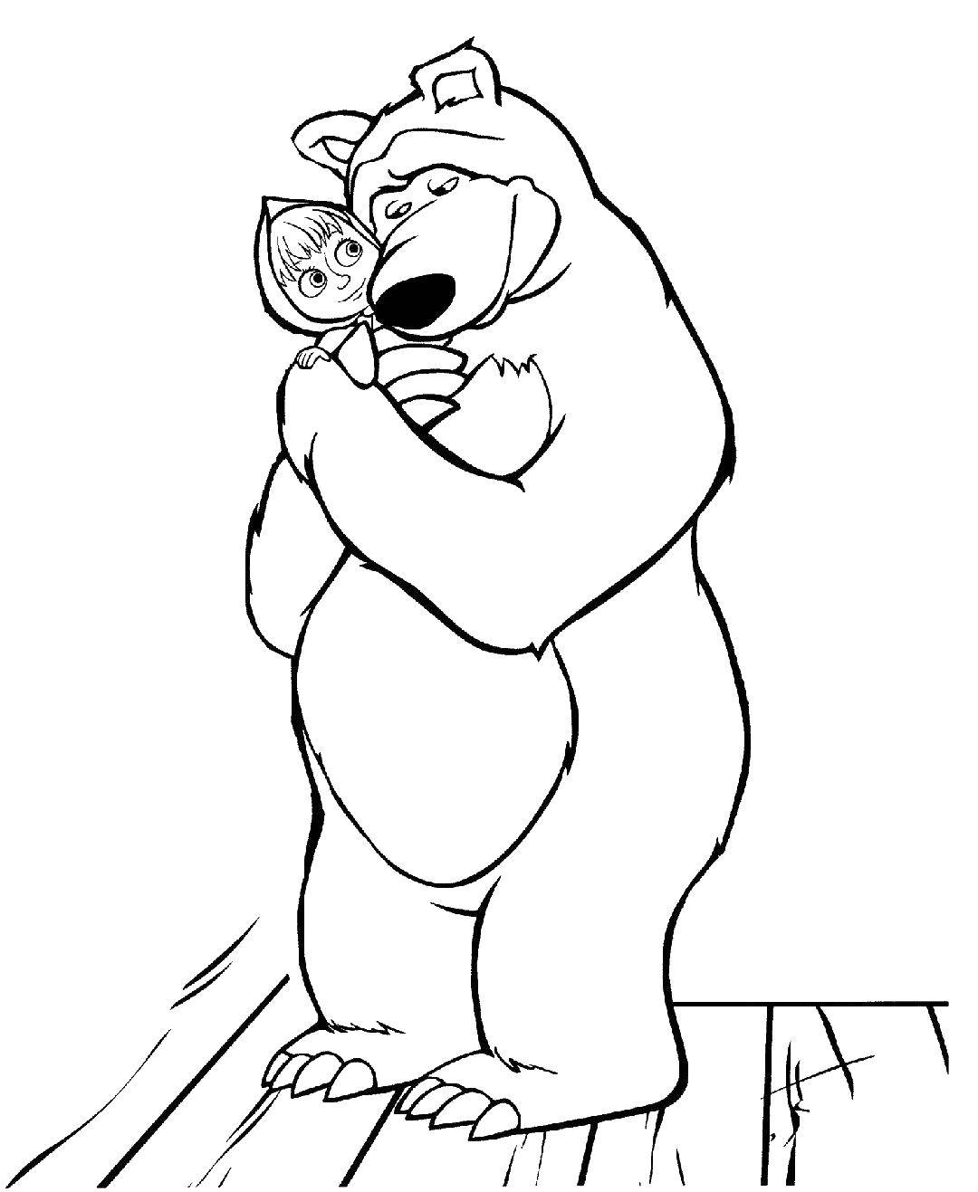 Coloring Masha and the bear. Category Cartoon character. Tags:  Cartoon character, Masha and the Bear.