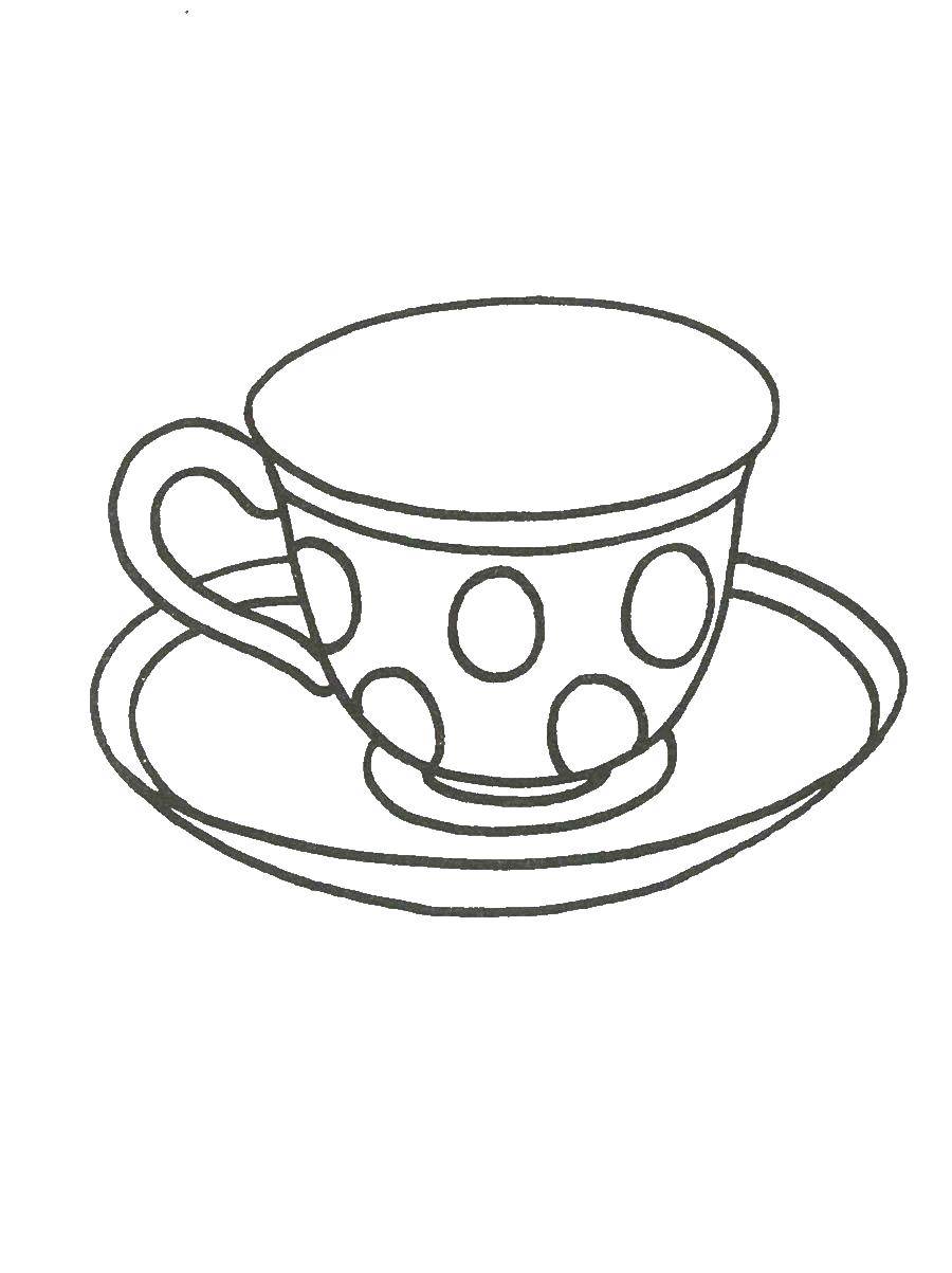 Coloring Tea set. Category dishes. Tags:  Dishes, bowl.