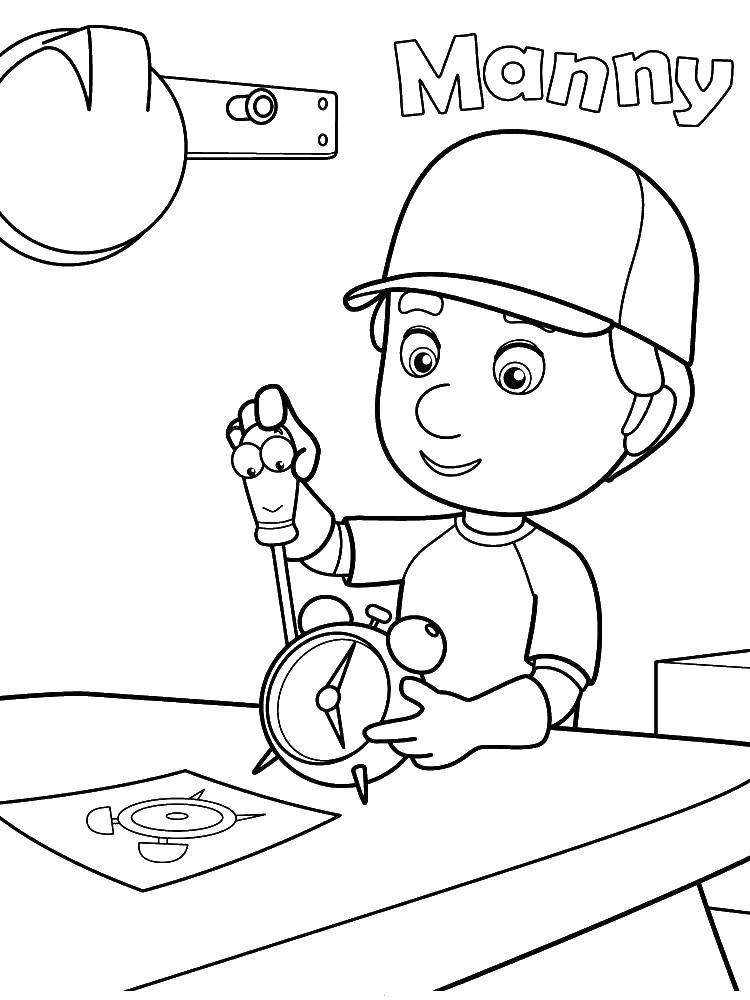 Coloring Manny. Category nice. Tags:  Builder, tools, building.