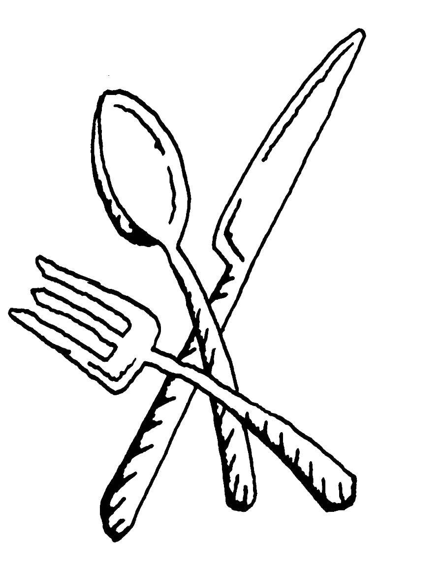 Coloring Cutlery. Category dishes. Tags:  Crockery, Cutlery.