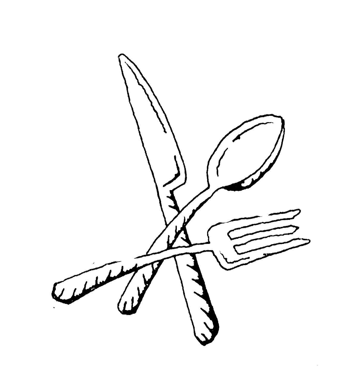 Coloring Cutlery. Category spoon. Tags:  Crockery, Cutlery.