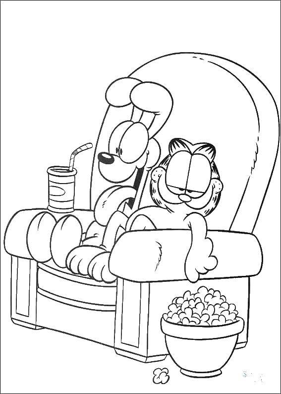 Coloring Garfield. Category Cartoon character. Tags:  Cartoon character, cat Garfield.