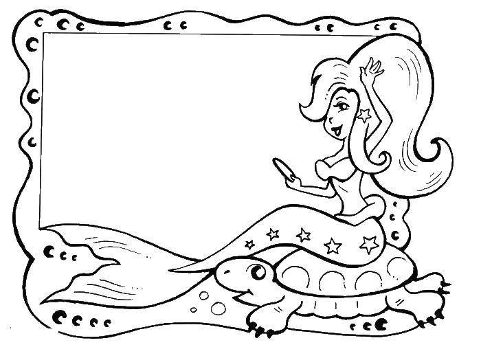 Coloring The little mermaid on a turtle. Category The little mermaid. Tags:  Mermaid.