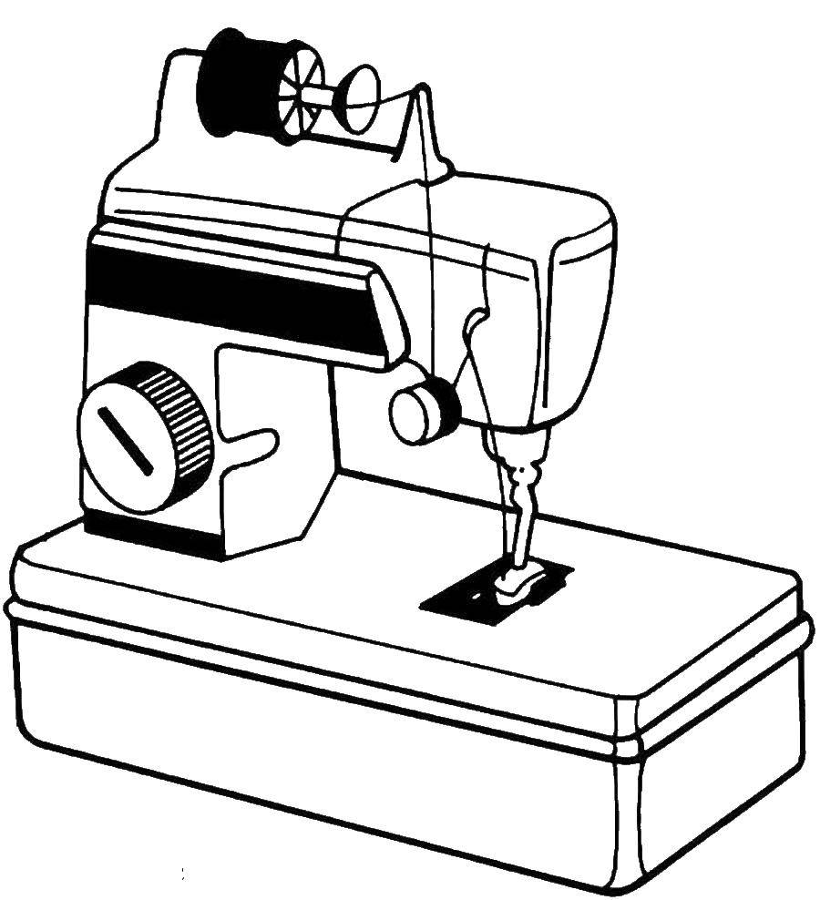 Название: Раскраска Швейная машинка. Категория: Техника. Теги: Техника.