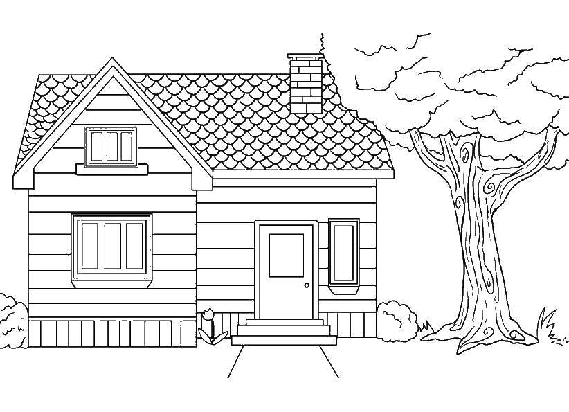 Coloring Cozy house. Category home. Tags:  House, building.
