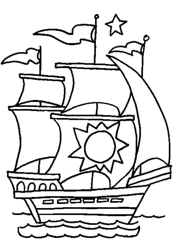 Coloring Ship. Category ships. Tags:  ships, sails.