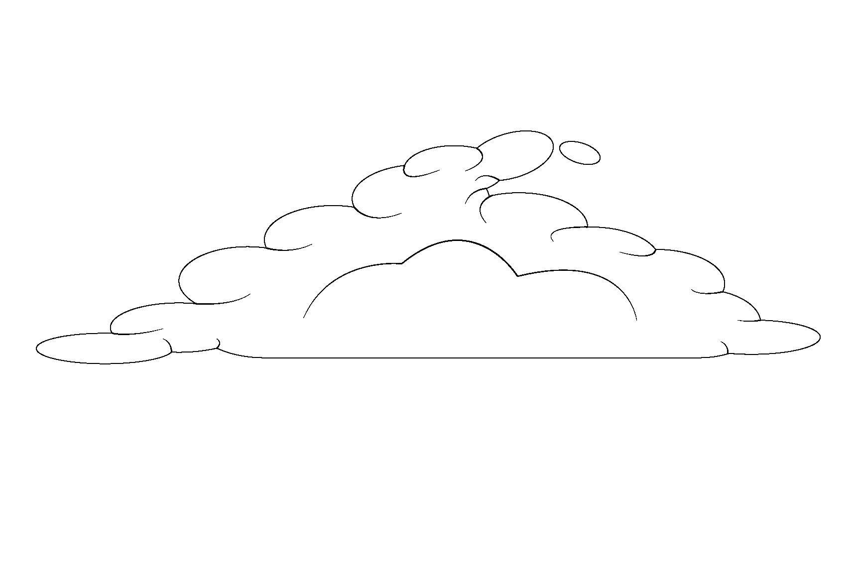 Название: Раскраска Облачко. Категория: Контур облака. Теги: Облако, небо.