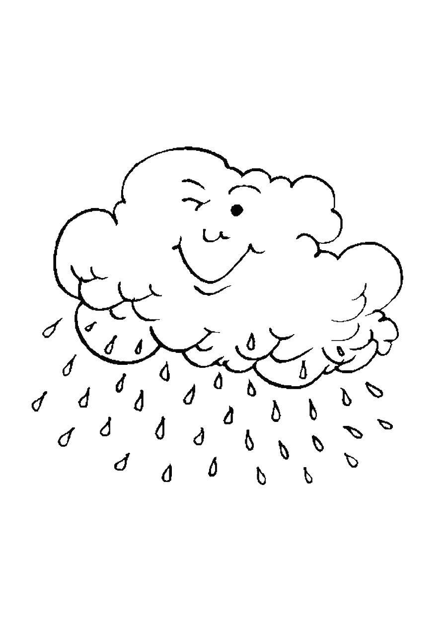 Coloring Cloud with rain. Category rain. Tags:  Rain, clouds.