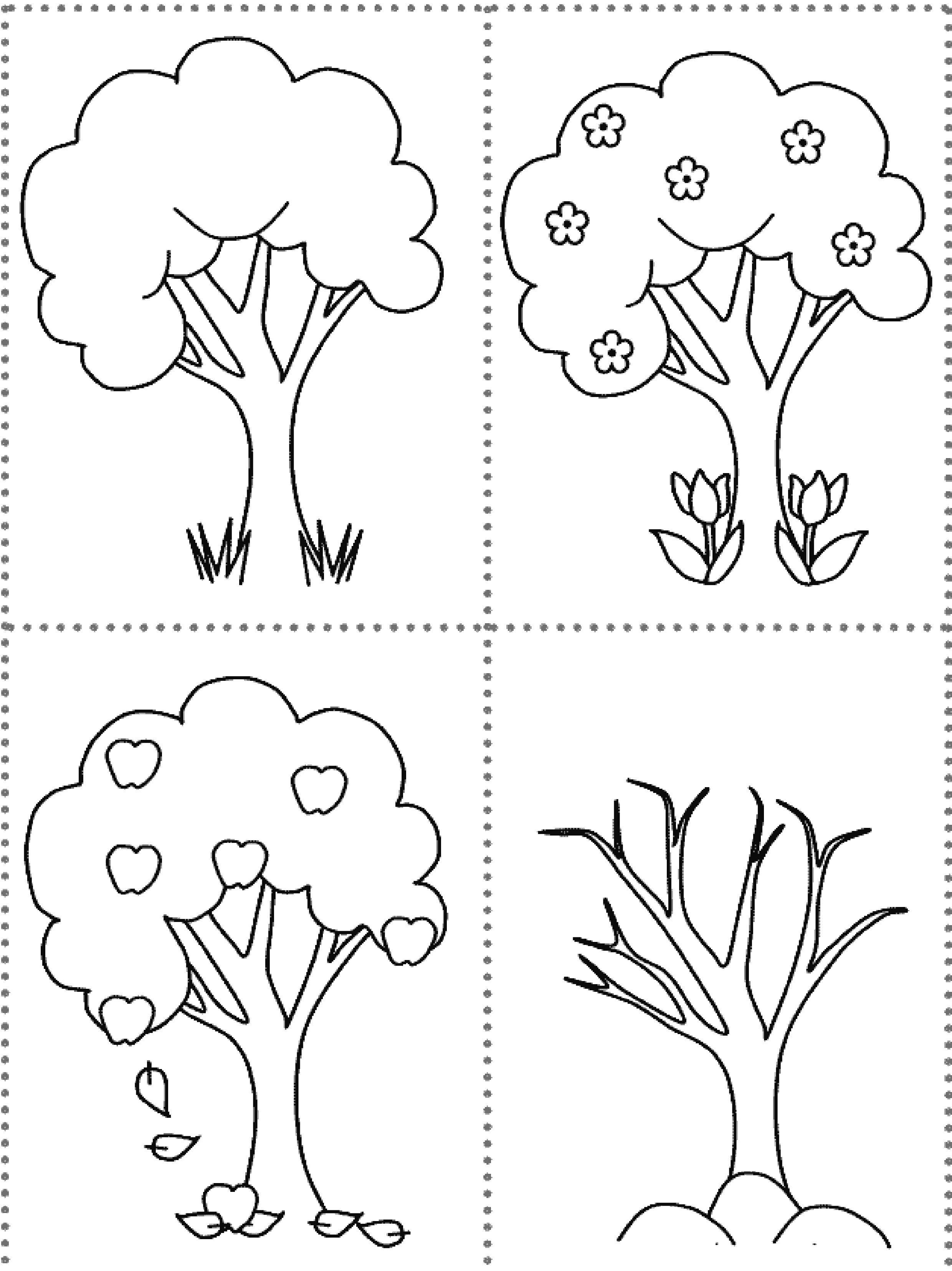 Coloring Trees. Category coloring. Tags:  seasons, trees.