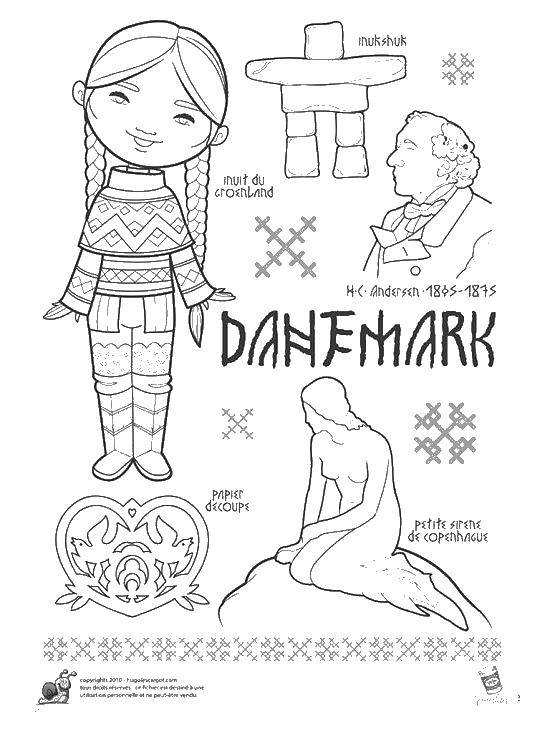 Coloring Denmark. Category peoples of the world. Tags:  the country, the nation, Denmark.