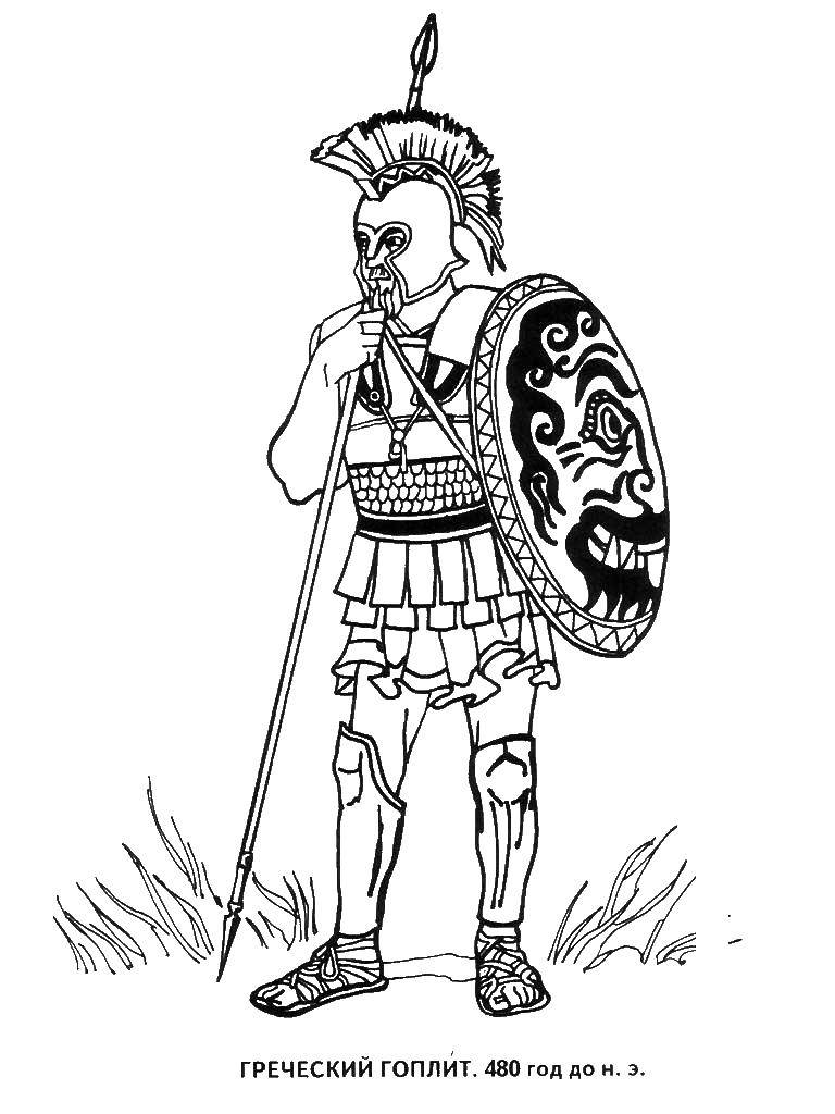 Coloring Greek Hoplite. Category peoples of the world. Tags:  the peoples of the Greek Hoplite.