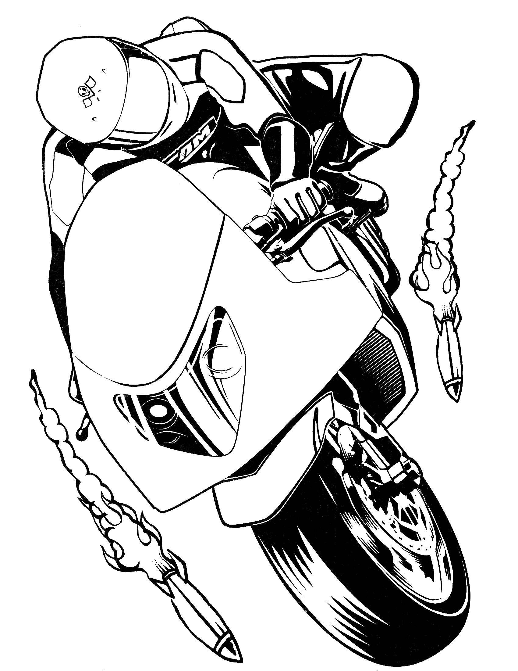 Coloring Motorcyclist. Category machine . Tags:  cars , motorcycle, racer.