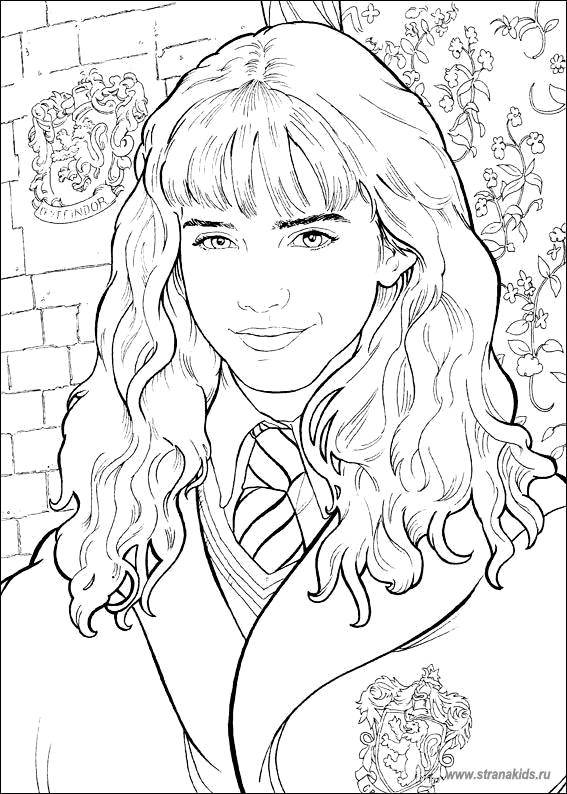 Coloring Hermione Granger. Category Harry Potter. Tags:  Harry Potter cartoon.