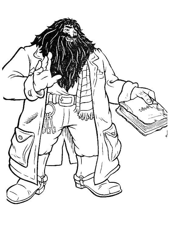 Coloring Hagrid. Category Harry Potter. Tags:  movies, Harry Potter, Hagrid.