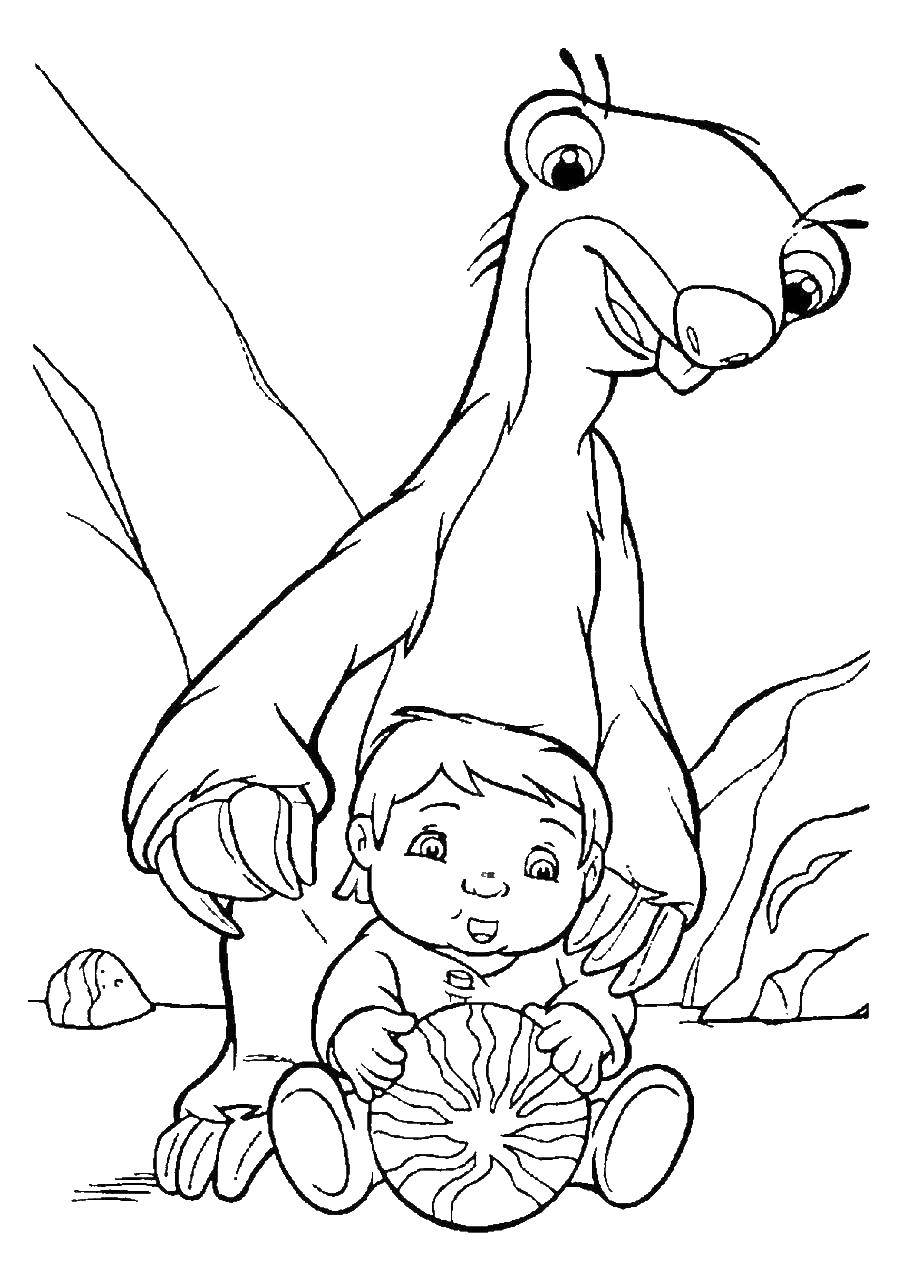 Название: Раскраска Ленивец сидни с ребенком. Категория: ледниковый период. Теги: ленивец, Синди, ледниковый период.