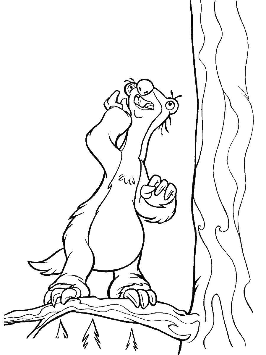 sid the sloth coloring page