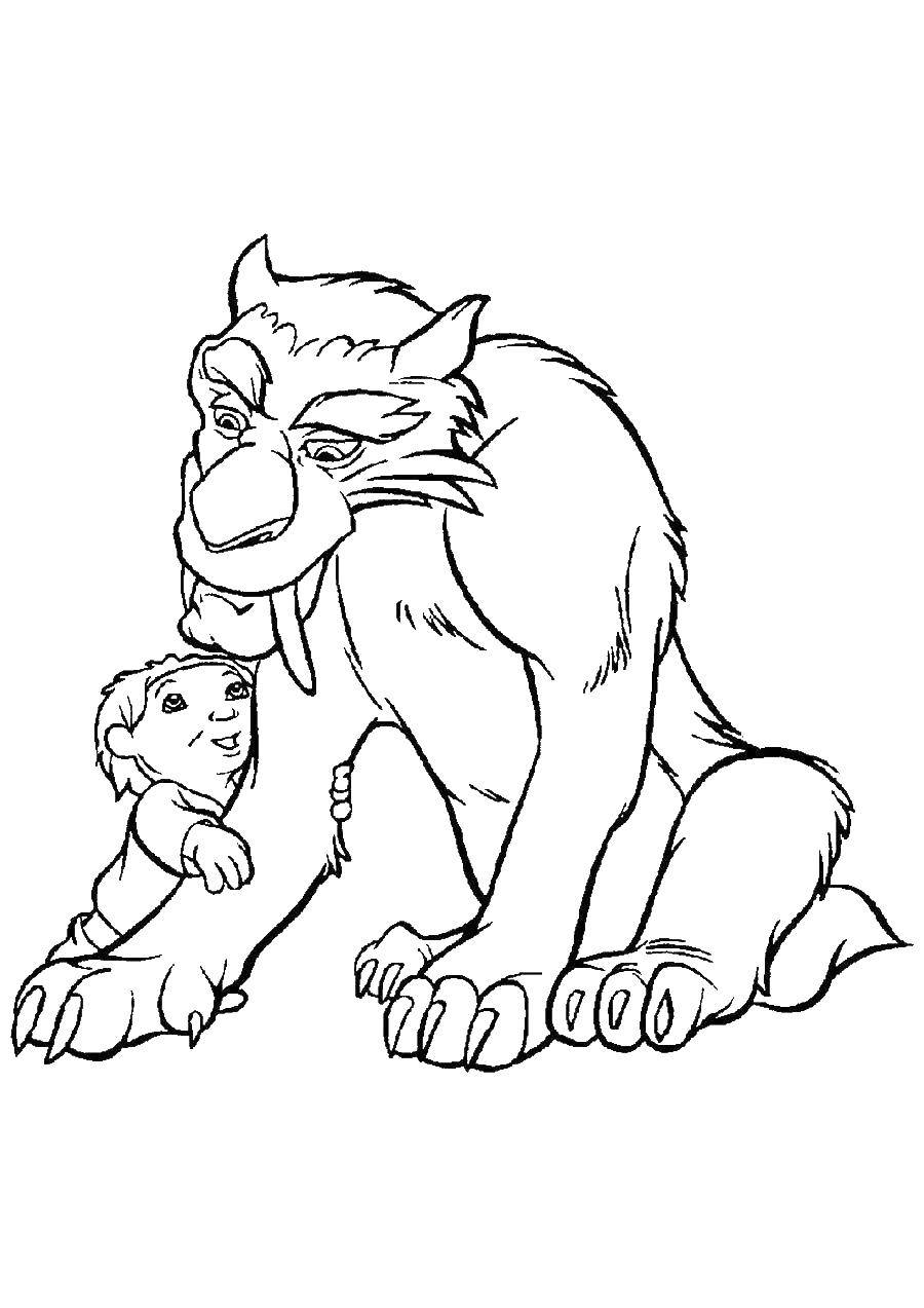 Online Coloring Pages Coloring Pagea Child Hugs Diego Ice Age Coloring Books For Children