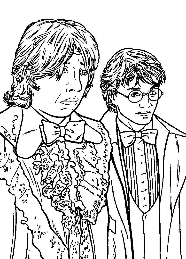 Coloring Harry Potter and Ron. Category Harry Potter. Tags:  movies, Harry Potter, magic, Ron.