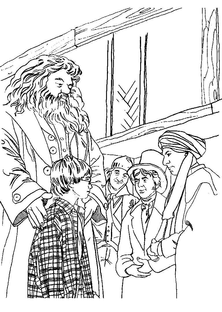 Coloring Hagrid and Harry. Category Harry Potter. Tags:  Harry Potter cartoon.
