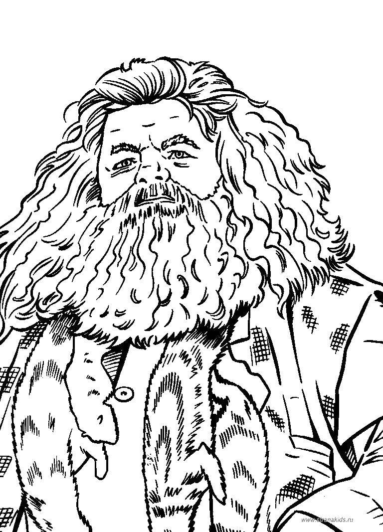 Coloring Hagrid. Category Harry Potter. Tags:  Harry Potter cartoon.