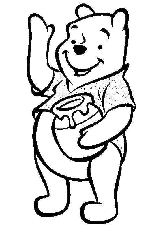 Coloring Winnie the Pooh with honey. Category Honey. Tags:  Cartoon character, Winnie the Pooh.