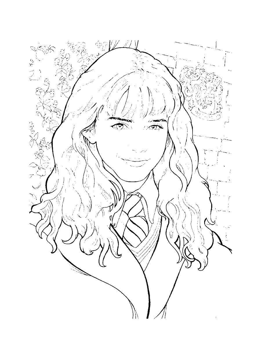 Coloring Hermione. Category Harry Potter. Tags:  movies, Harry Potter, magic Hermione.