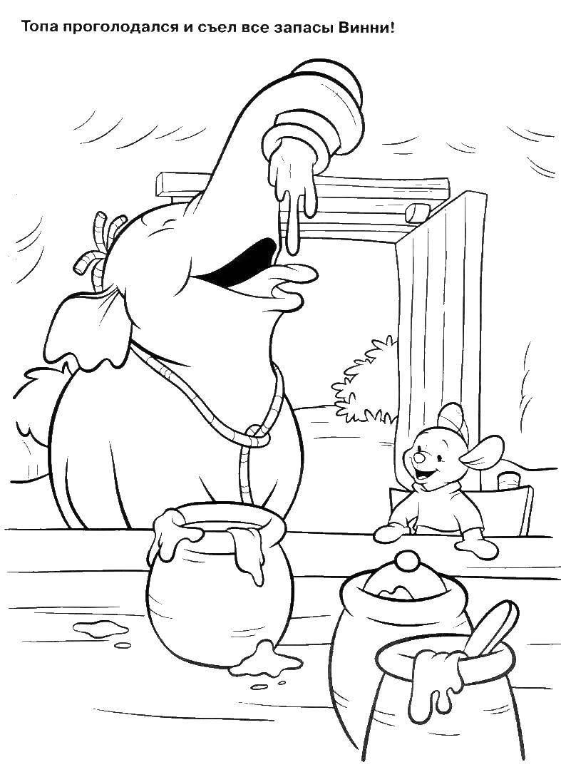 Coloring Winnie the Pooh. Category Honey. Tags:  cartoons, Winnie the Pooh, Top.