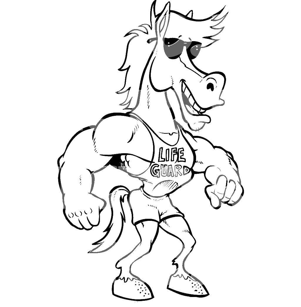 Coloring Cool horse. Category Animals. Tags:  animals, horse, horse.