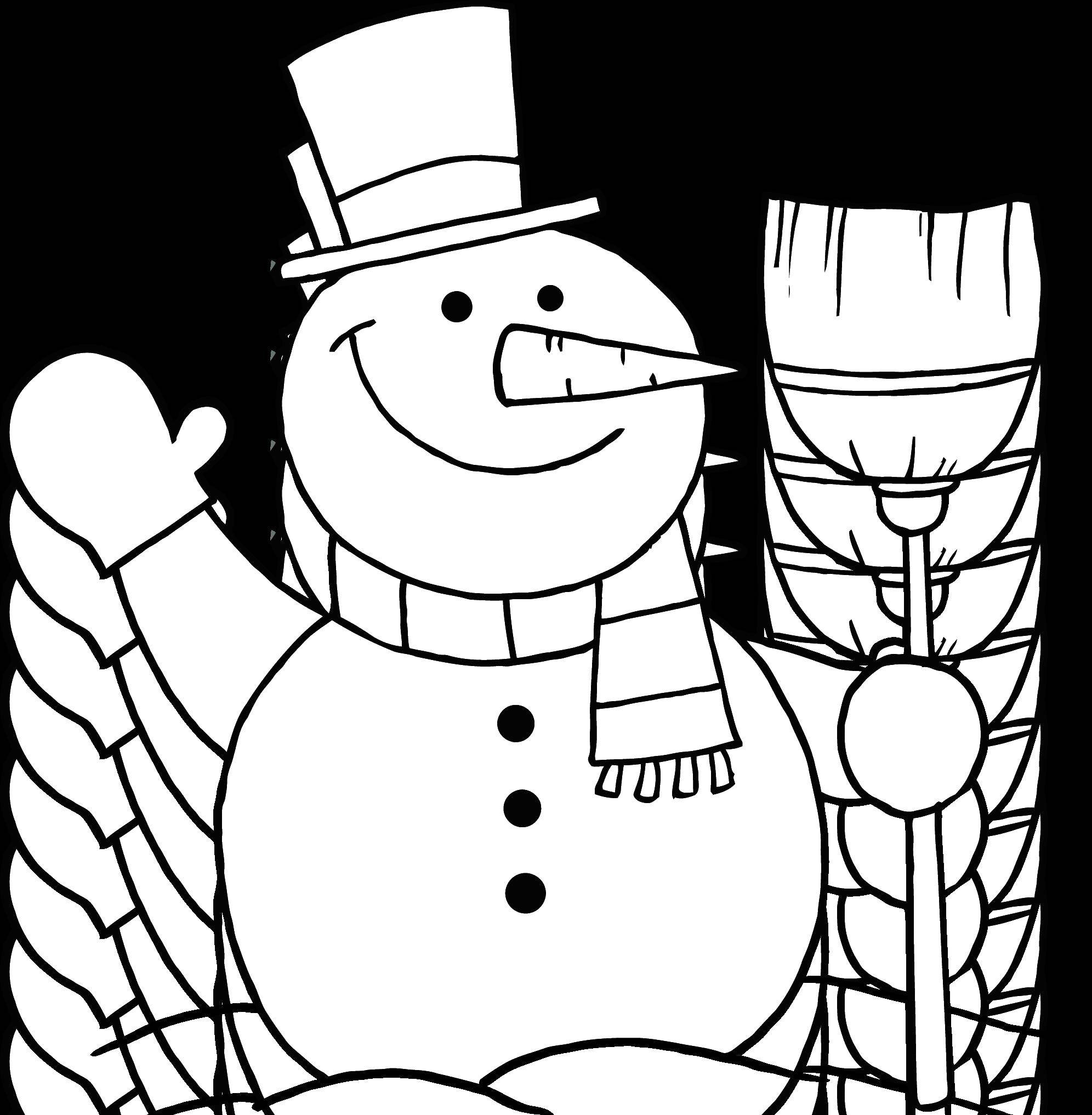 Название: Раскраска Снеговик. Категория: снеговик. Теги: снеговик, зима, снег.