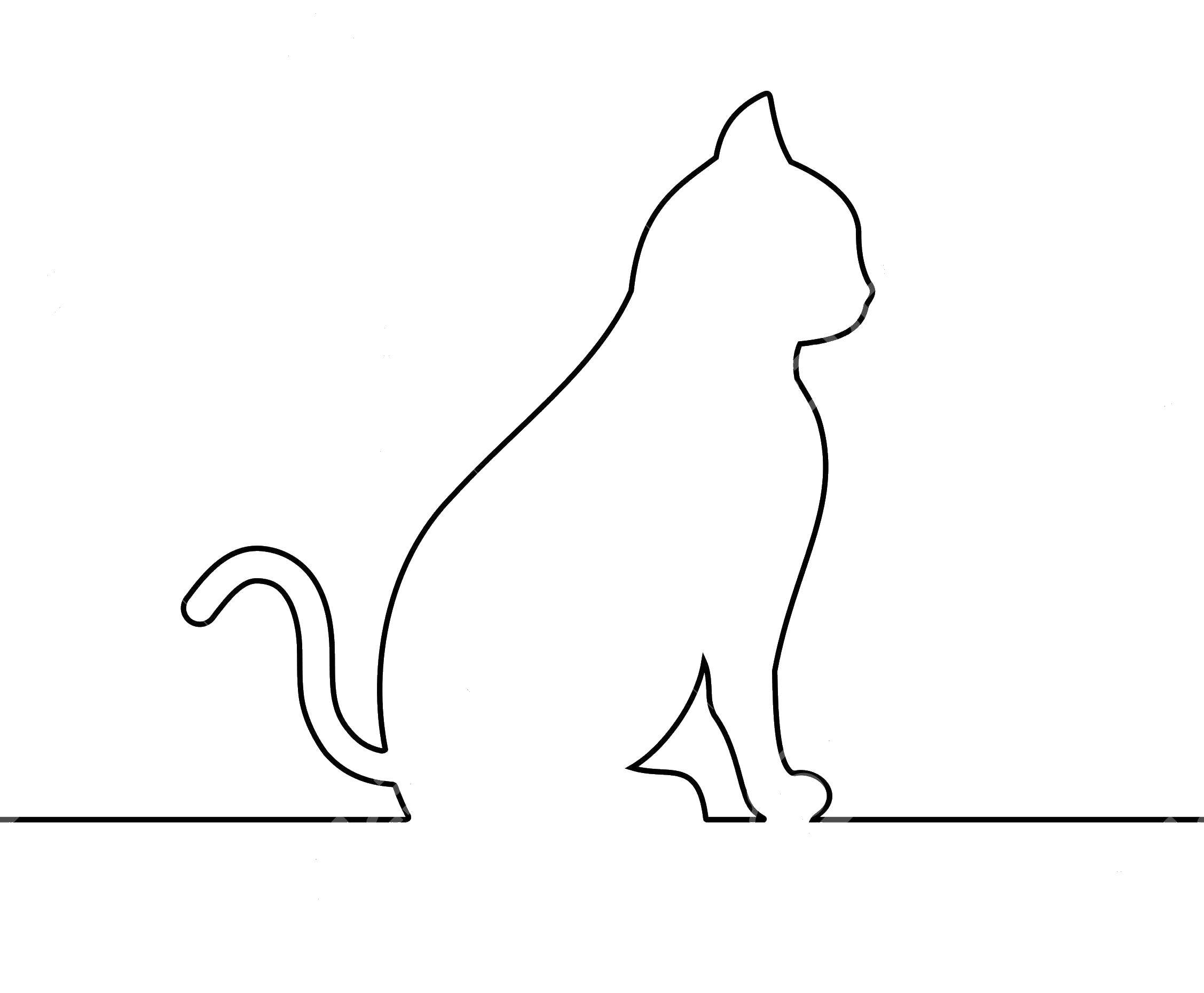Название: Раскраска Контур кошки. Категория: Контур кошки для вырезания. Теги: контур, кошка.