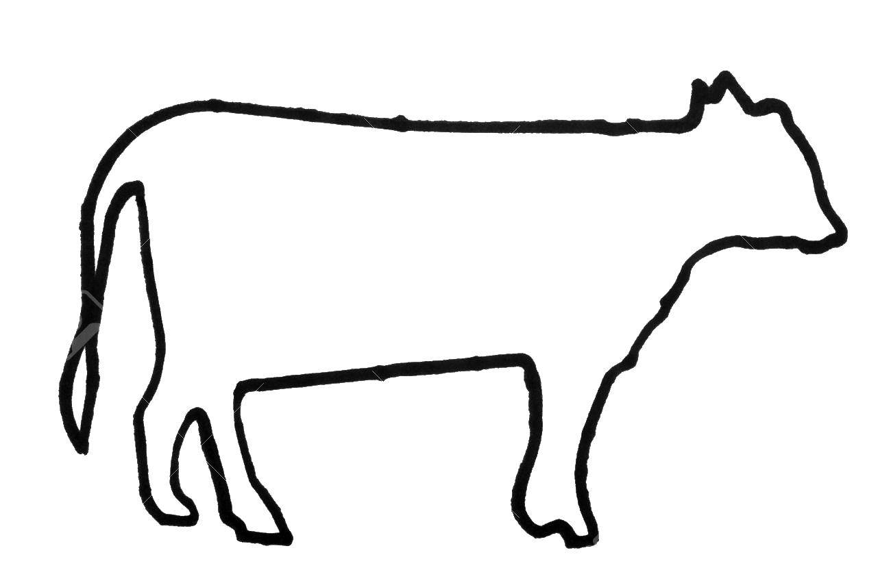 Контур коровы для вырезания