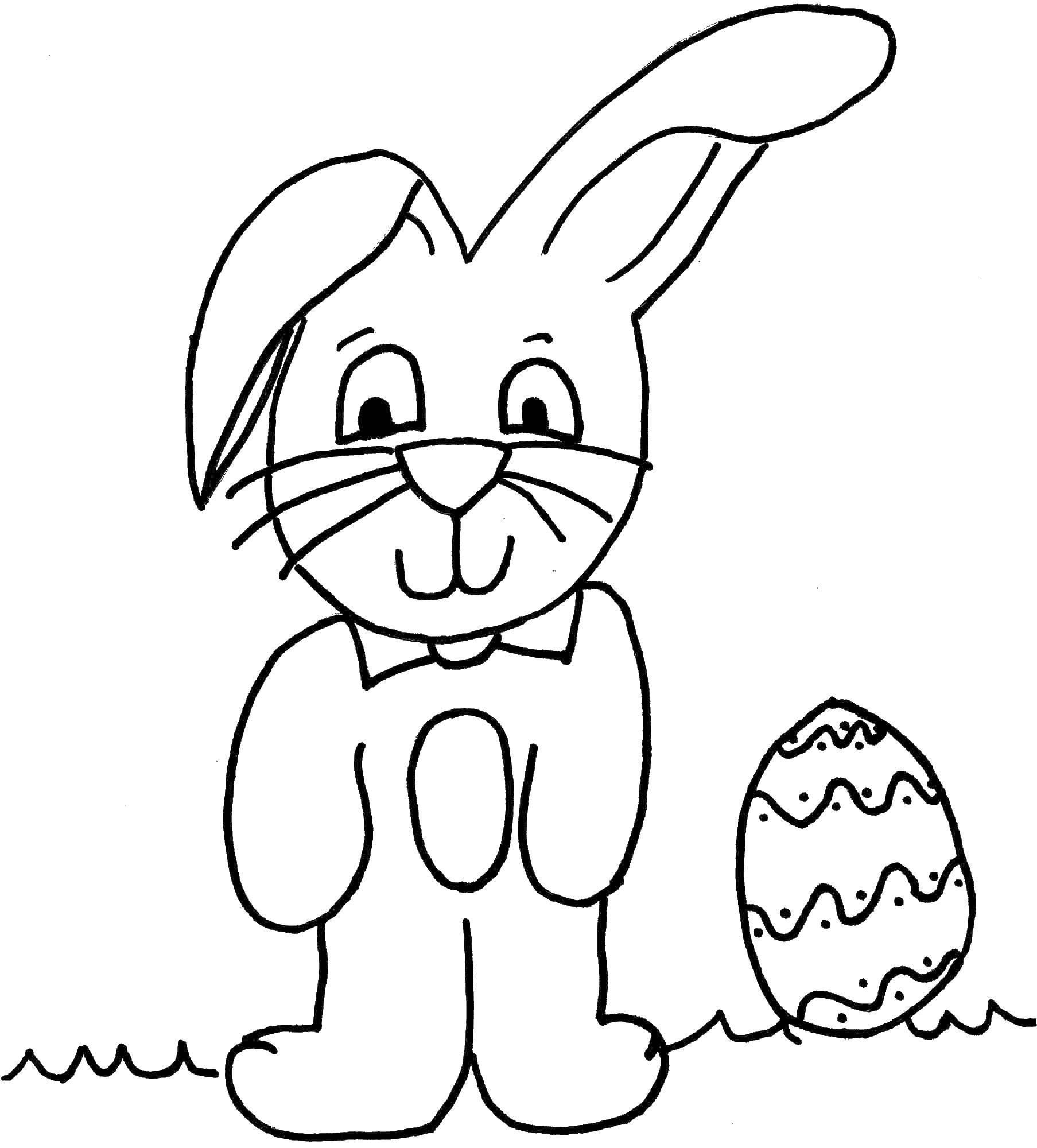 Название: Раскраска Пасхальный кролик. Категория: Животные. Теги: животные, кролик, Пасха.