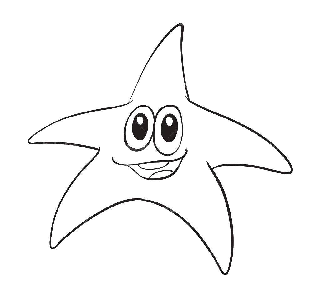 Coloring Star. Category sea animals. Tags:  starfish, sea, marine life.