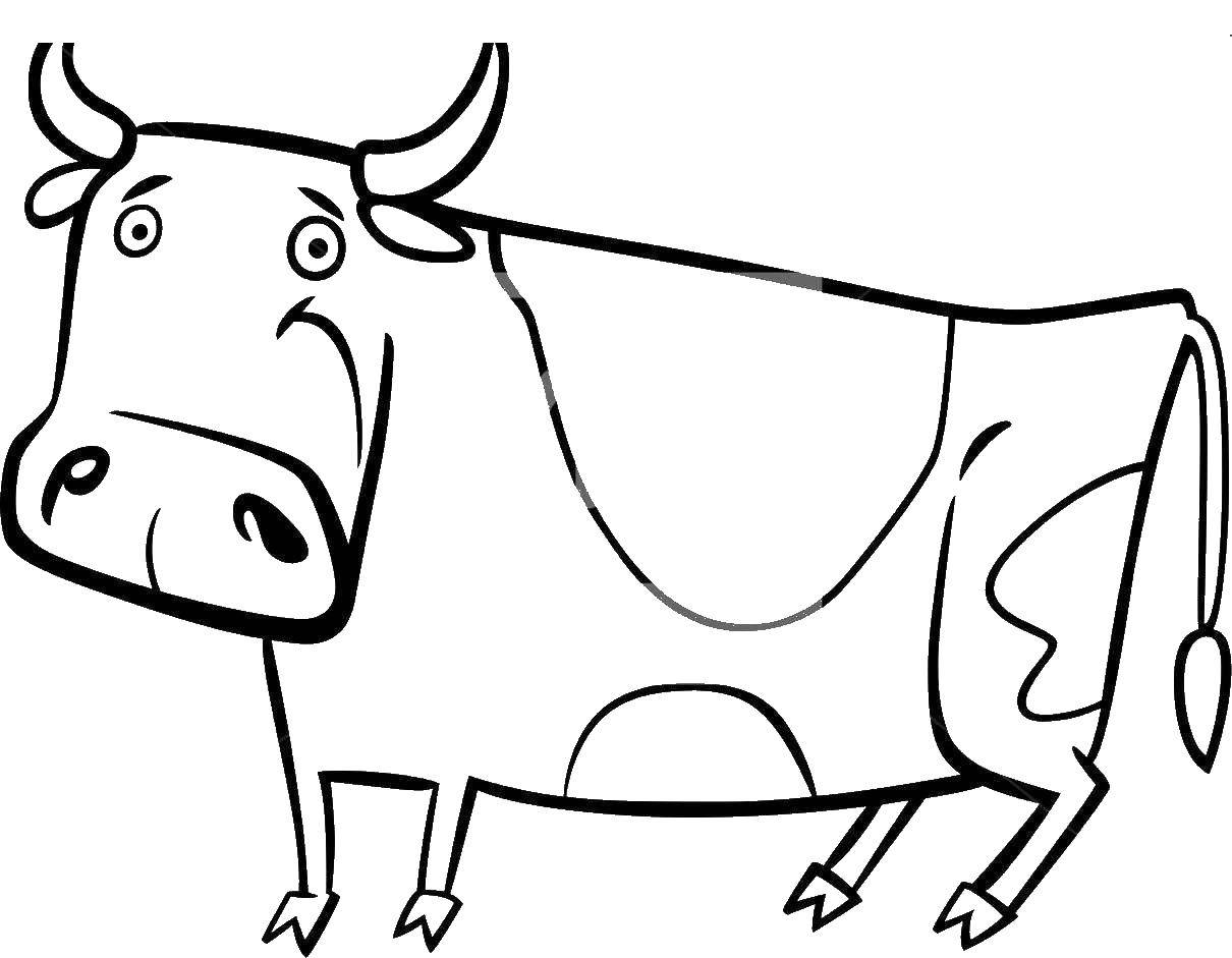 Название: Раскраска Милая коровка. Категория: Животные. Теги: корова, животные.