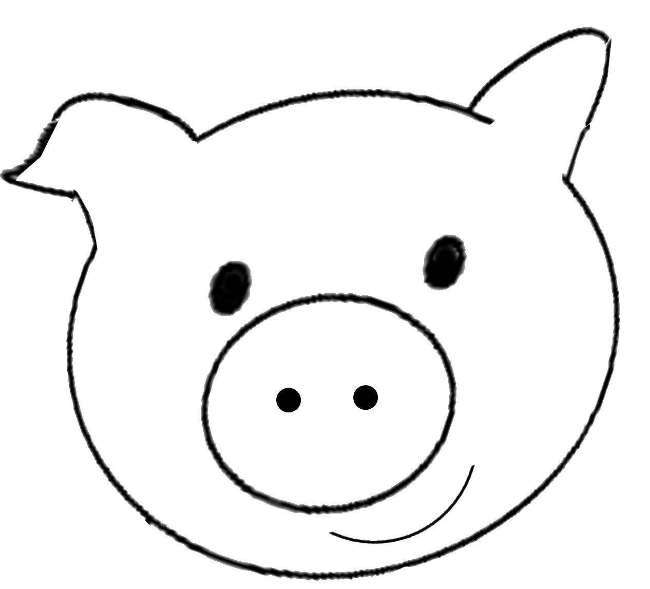 Coloring Piggy. Category The outline of a pig to cut. Tags:  Outline .