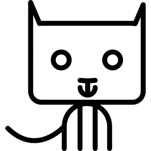 Название: Раскраска Котик. Категория: Контур кошки для вырезания. Теги: Животные, котёнок.
