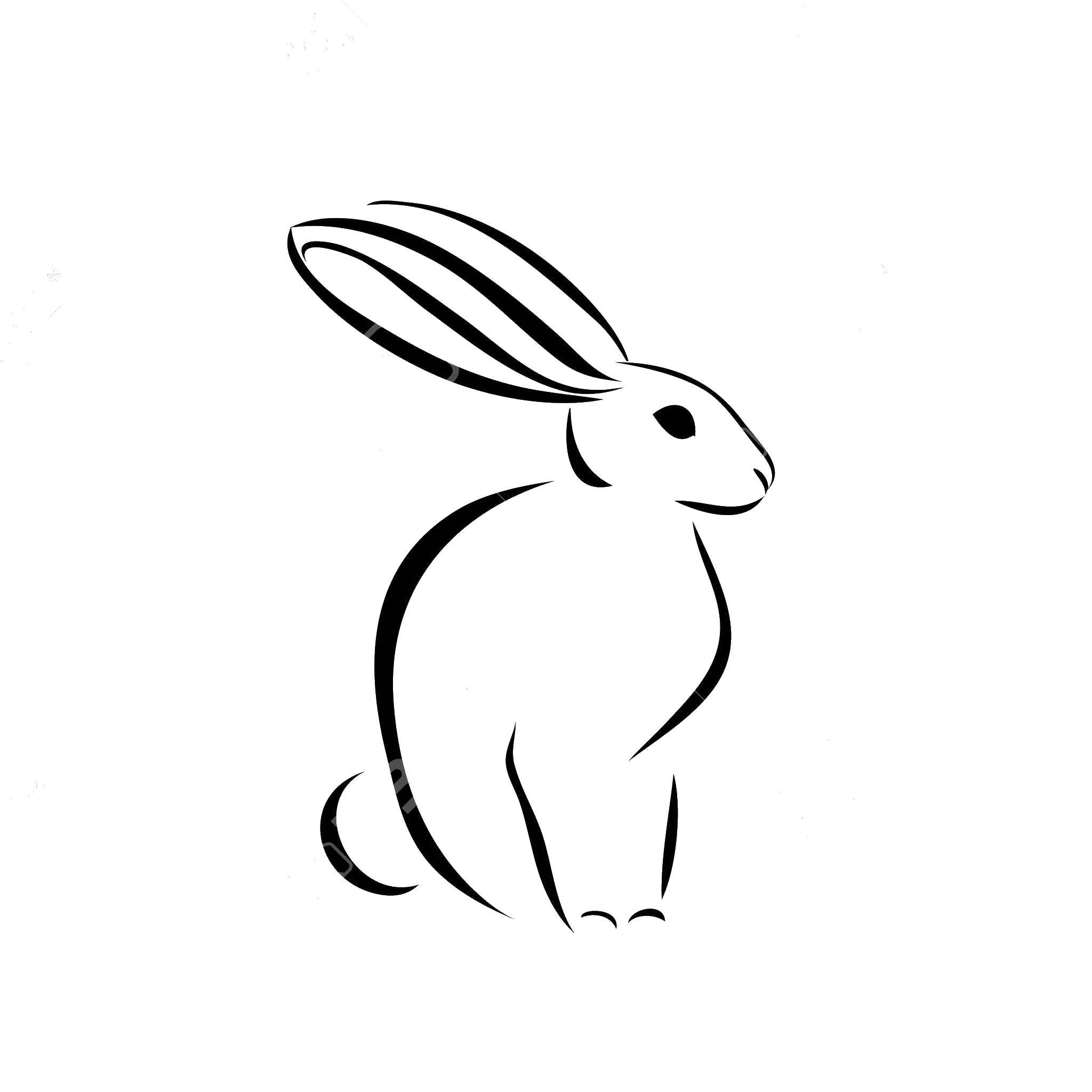 Название: Раскраска Кролик. Категория: Контур зайца для вырезания. Теги: контур, кролик, заяц.