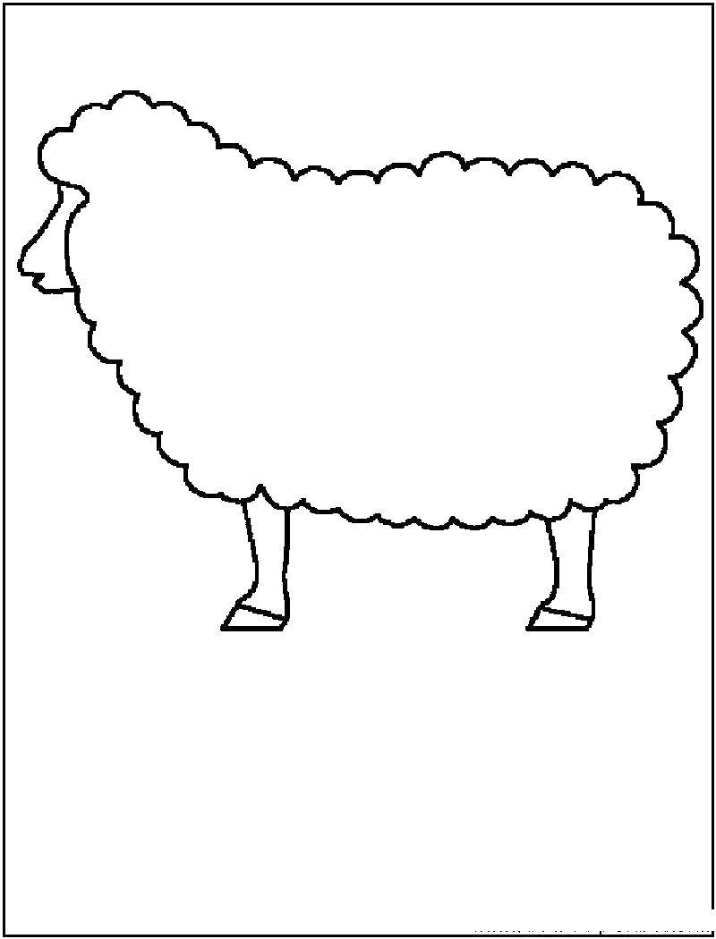 Название: Раскраска Овечка. Категория: Контур овечки для вырезания. Теги: контур, овечка, животные.