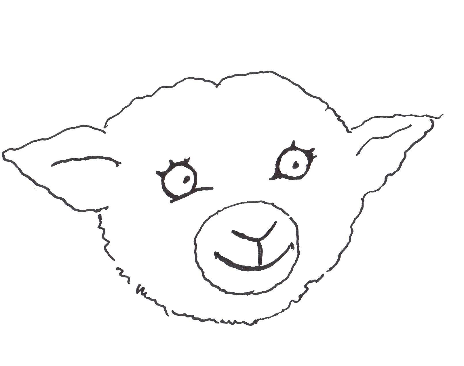 Название: Раскраска Овечка. Категория: Контур овечки для вырезания. Теги: контур, овечка, животные.