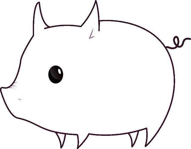 Название: Раскраска Свинка. Категория: Контур свиньи для вырезания. Теги: контур, свинка.