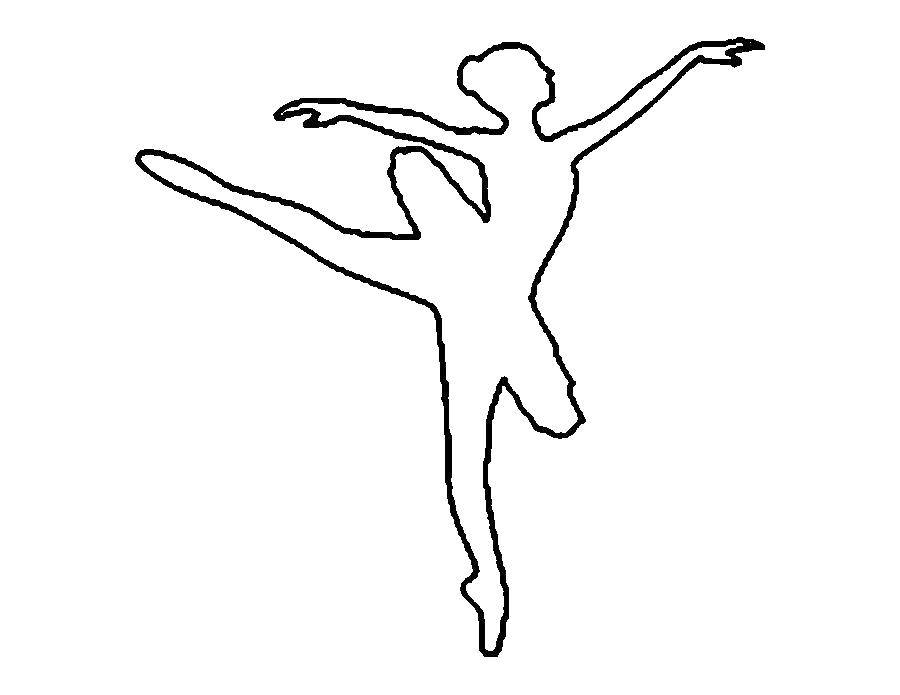 Название: Раскраска Контур балерины. Категория: контуры балерины для вырезания. Теги: Контур.