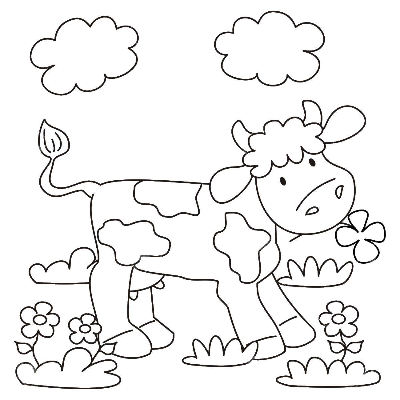 Название: Раскраска Пятнистая коровка. Категория: домашние животные. Теги: Животные, корова.