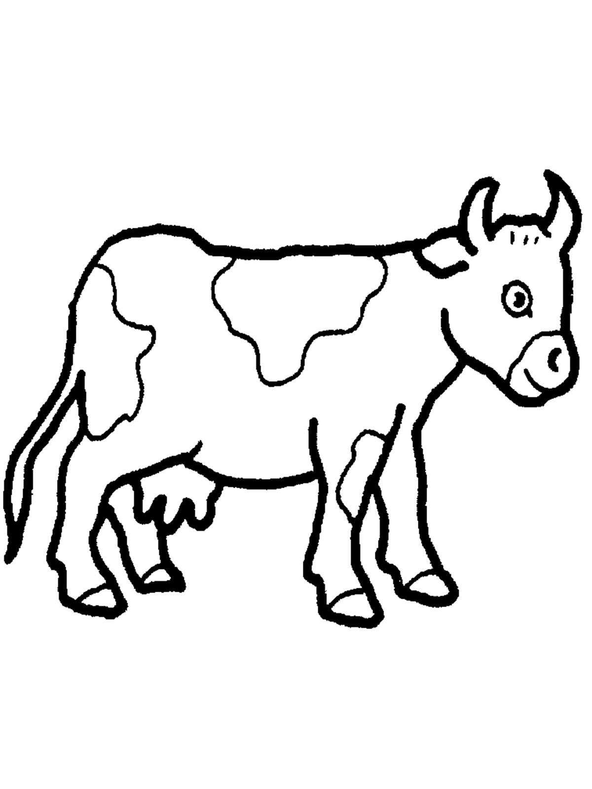 Название: Раскраска Корова. Категория: домашние животные. Теги: корова.