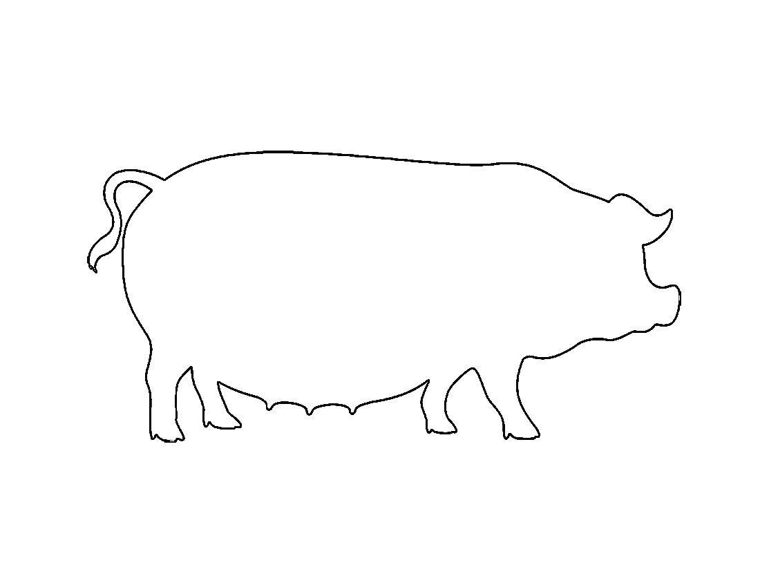 Название: Раскраска Свинка. Категория: Контур свиньи для вырезания. Теги: животные, свинка, контур.