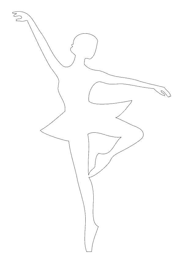 Название: Раскраска Контур балерины. Категория: контуры балерины для вырезания. Теги: Контур, балерина.