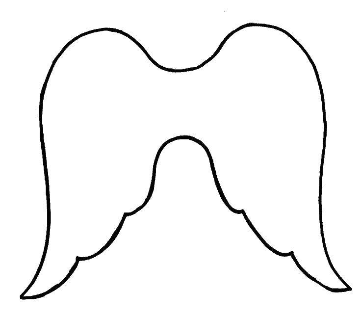 Название: Раскраска Крылья ангела. Категория: Контуры ангела для вырезания. Теги: Ангел.